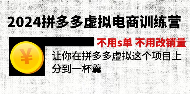 （11525期）2024拼多多虚拟电商训练营 不用s单 不用改销量  在拼多多虚拟上分到一杯羹-网创资源站