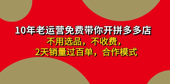 （11576期）拼多多-合作开店日入4000+两天销量过百单，无学费、老运营教操作、小白…-网创资源站