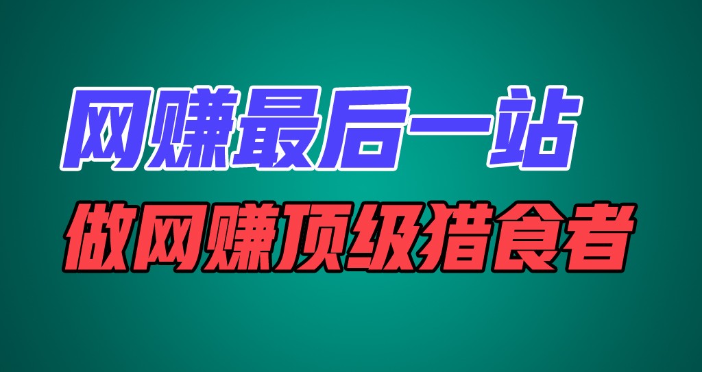 网赚最后一站，卖项目，做网赚顶级猎食者-网创资源站