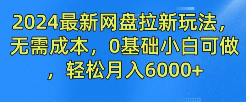 2024最新网盘拉新玩法，无需成本，0基础小白可做，轻松月入6000+【揭秘】-网创资源站