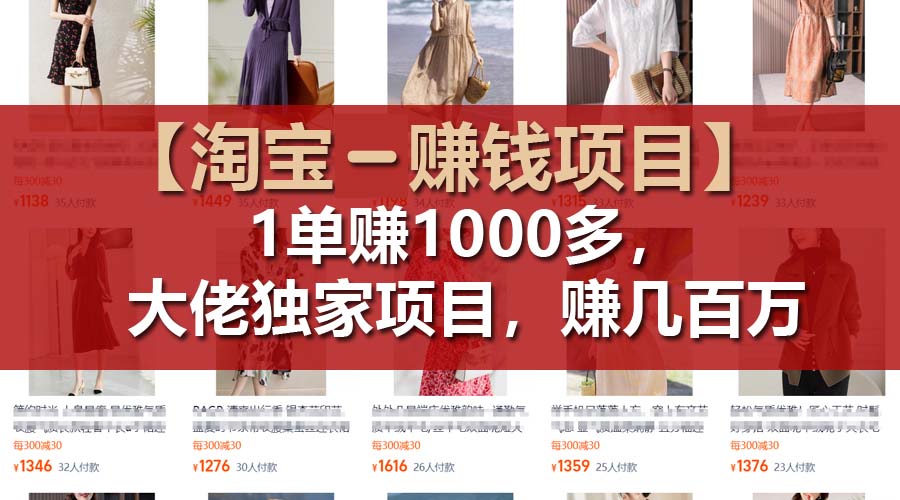 （11685期）【淘宝赚钱项目】1单可赚1000多，大佬独家项目，年赚几百万-网创资源站