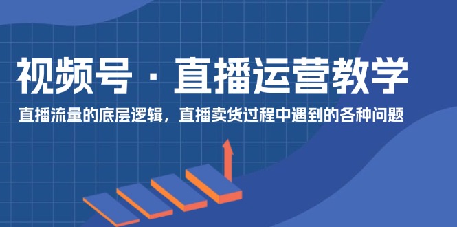 视频号直播运营教学：直播流量的底层逻辑，直播卖货过程中遇到的各种问题-网创资源站