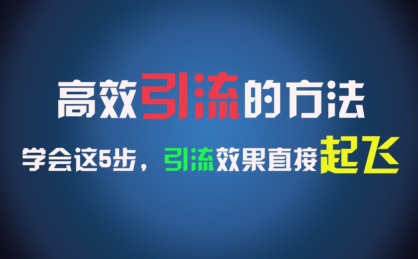 高效引流的方法，可以帮助你日引300+创业粉，一年轻松收入30万，比打工强太多！-网创资源站