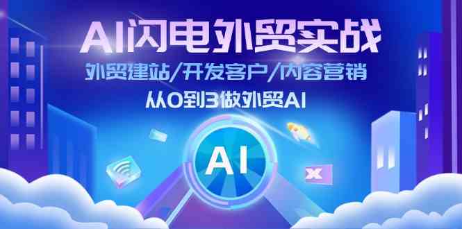AI闪电外贸实战：外贸建站/开发客户/内容营销/从0到3做外贸AI（75节）-网创资源站