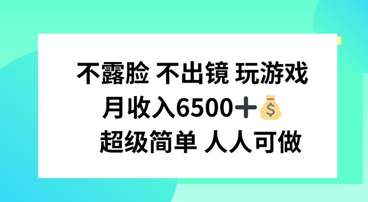 不露脸 不出境 玩游戏，月入6500 超级简单 人人可做【揭秘】-网创资源站