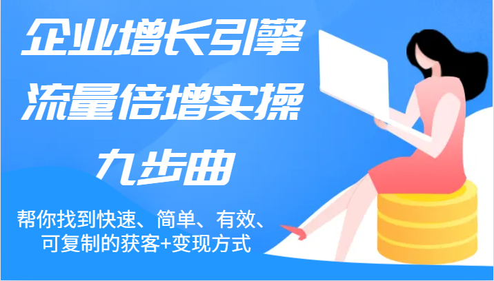 企业增长引擎流量倍增实操九步曲，帮你找到快速、简单、有效、可复制的获客+变现方式-网创资源站