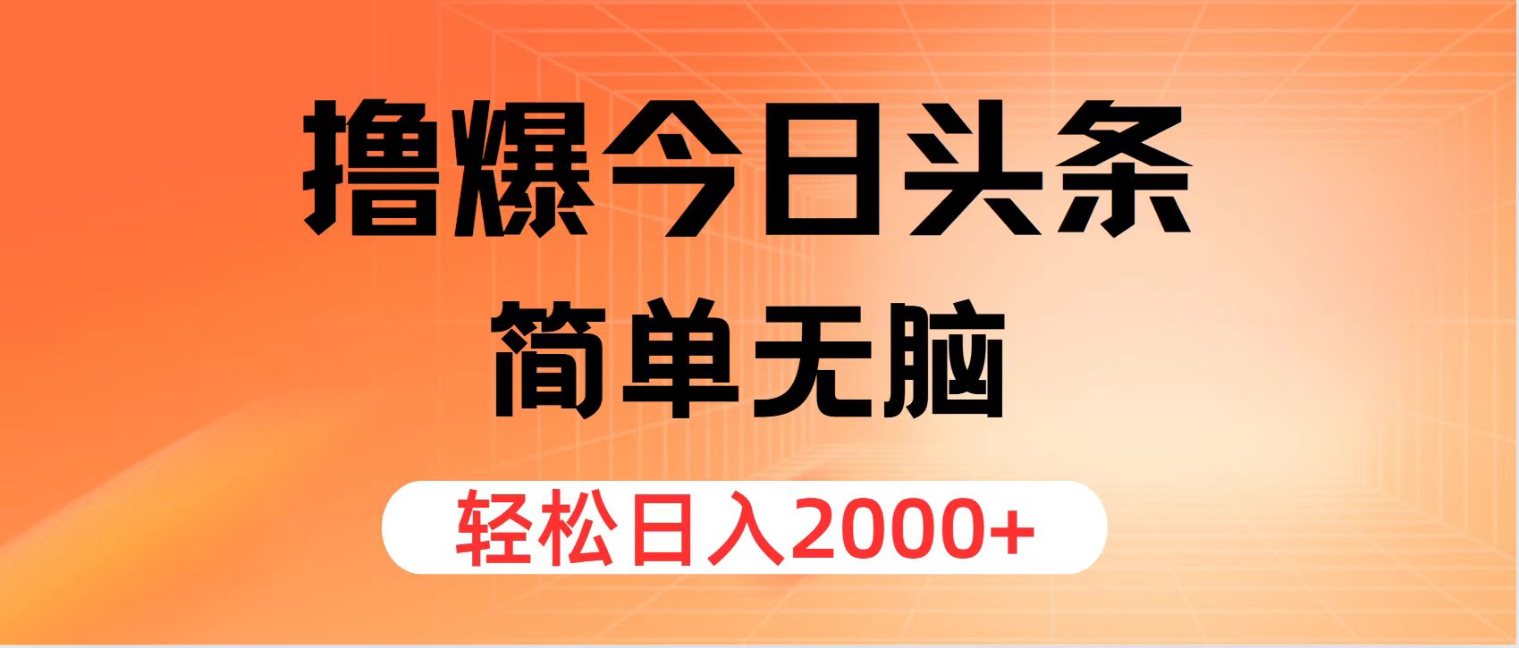（11849期）撸爆今日头条，简单无脑，日入2000+-网创资源站