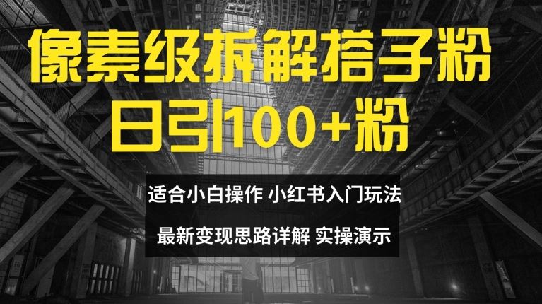 像素级拆解搭子粉，日引100+，小白看完可上手，最新变现思路详解【揭秘】-网创资源站