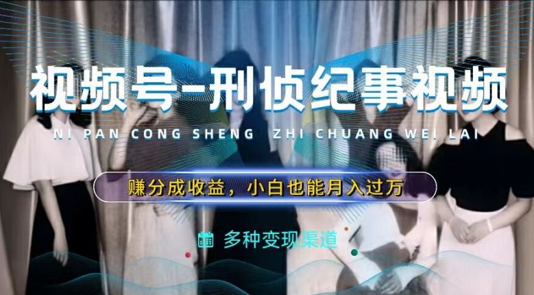 利用刑侦纪实视频，赚视频号分成计划收益，操作简单，新手小白轻松月入过万【揭秘】-网创资源站
