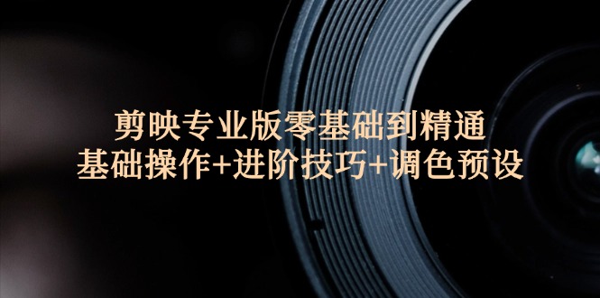（12310期）剪映专业版零基础到精通：基础操作+进阶技巧+调色预设"-网创资源站