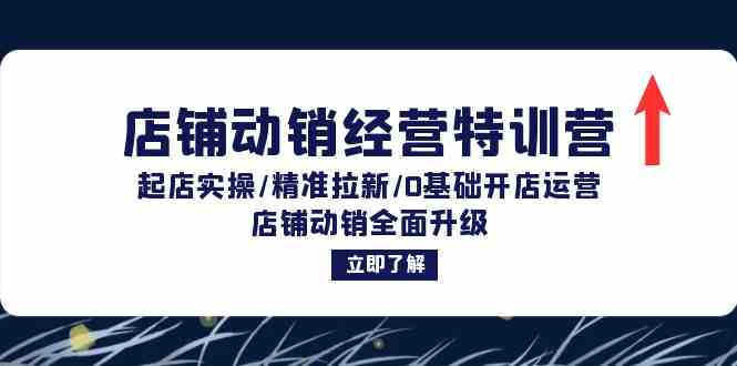 店铺动销经营特训营：起店实操/精准拉新/0基础开店运营/店铺动销全面升级-网创资源站