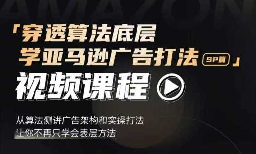穿透算法底层，学亚马逊广告打法SP篇，从算法侧讲广告架构和实操打法，让你不再只学会表层方法-网创资源站