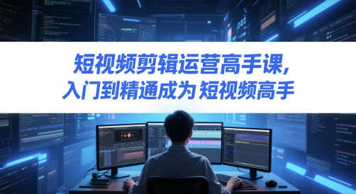 短视频剪辑运营高手课，入门到精通成为短视频高手-网创资源站