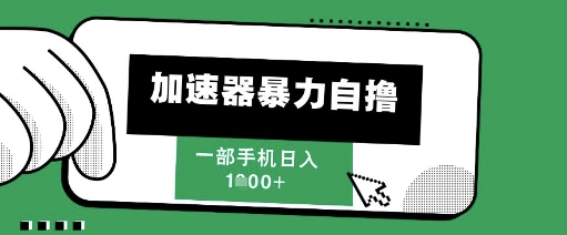 205新风口，加速器暴力自撸，单机日入1k+【揭秘】-网创资源站