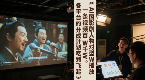 AI三国影视剧人物对口型唱歌玩法，一条视频百W千W播放，各平台的分成计划吃到飞起-网创资源站