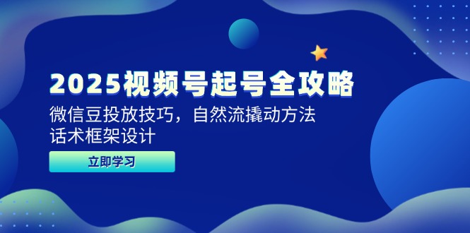 2025视频号起号全攻略，微信豆投放技巧，自然流撬动方法，话术框架设计-网创资源站
