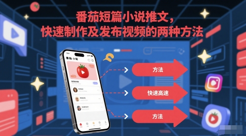 番茄短篇小说推文，快速制作及发布视频的两种方法-网创资源站
