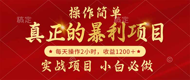 真正的暴利项目，操作简单，每天收益1200＋，自己做老板-网创资源站
