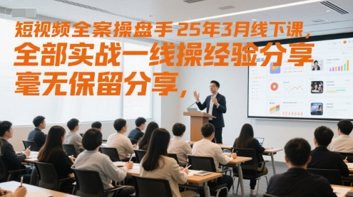 短视频全案操盘手25年3月线下课，全部实战一线操盘手经验分享，毫无保留分享，全是干货-网创资源站