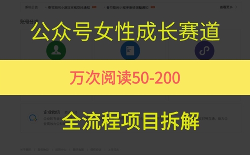 公众号女性赛道，最近爆火系列，条条作品阅读量10w+-网创资源站