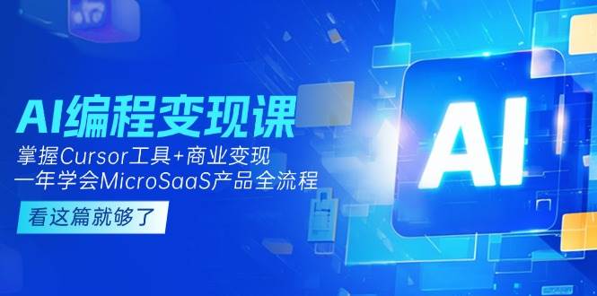 AI编程变现课：掌握Cursor工具+商业变现，一年学会MicroSaaS产品全流程-网创资源站