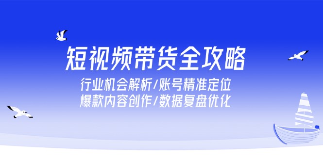 短视频带货全攻略，行业机会解析/账号精准定位/爆款内容创作/数据复盘优化-网创资源站