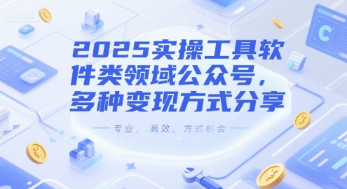 2025实操工具软件类领域公众号，多种变现方式分享-网创资源站