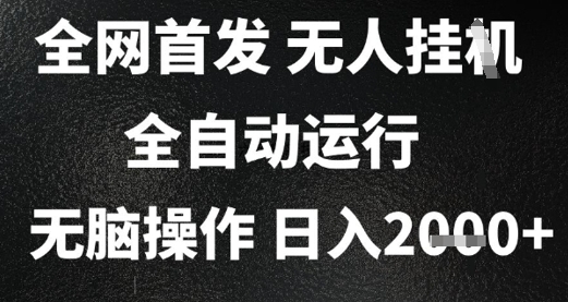 2025首发无人挂G项目，日入2k+，全自动运行，无脑操作，长期稳定 小白可玩【揭秘】-网创资源站