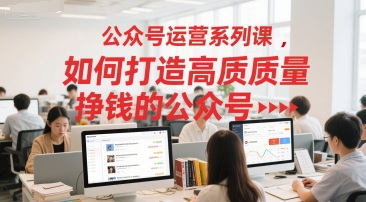 公众号运营系列课，如何打造高质量挣钱的公众号-网创资源站