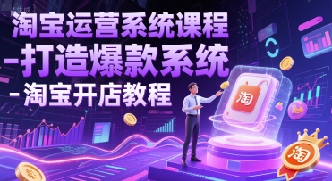 淘宝运营系统课程-打造爆款系统-淘宝开店教程-网创资源站