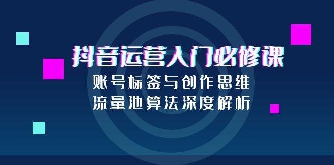 抖音运营入门必修课，账号标签与创作思维，流量池算法深度解析-网创资源站