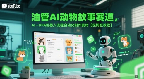 油管AI动物故事赛道，AI+RPA机器人流程自动化制作素材【保姆级教程】-网创资源站