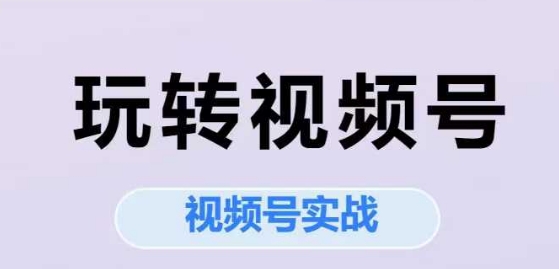 玩转视频号，视频号实战系列课-网创资源站