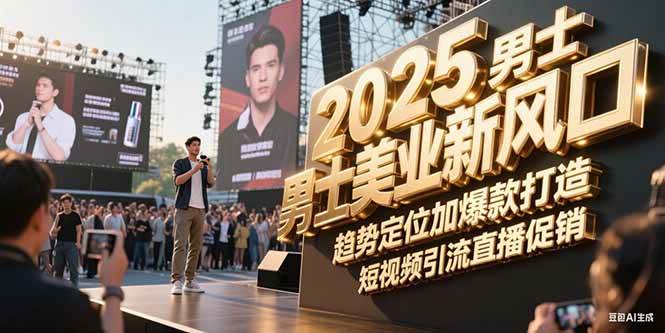 2025男士美业新风口，趋势定位加爆款打造，短视频引流直播促销-网创资源站