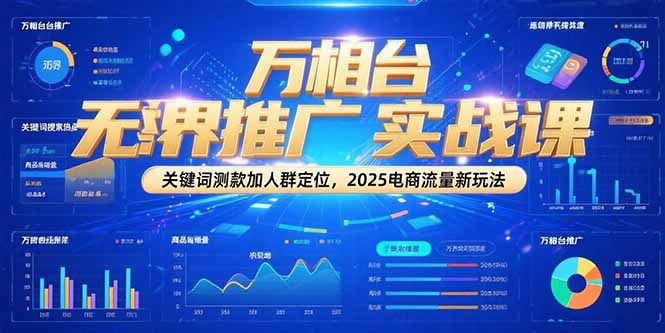万相台无界推广实战课，关键词测款加人群定位，2025电商流量新玩法-网创资源站