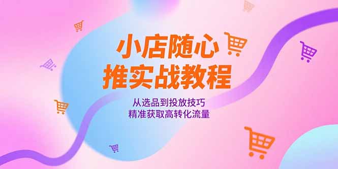 小店随心推实战教程，从选品到投放技巧，精准获取高转化流量-网创资源站