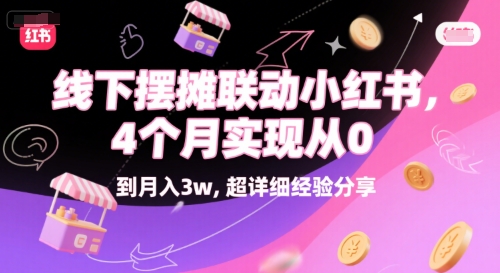 线下摆摊联动小红书，4 个月实现从 0 到月入3w，超详细经验分享-网创资源站