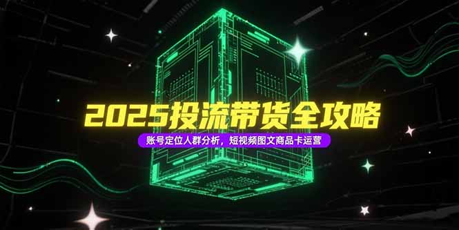 2025投流带货全攻略，账号定位人群分析，短视频图文商品卡运营-网创资源站