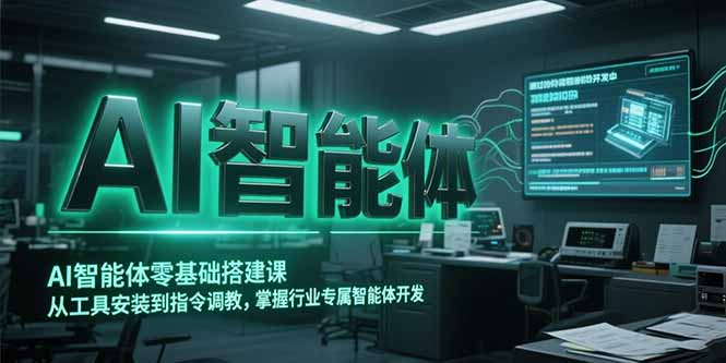 AI智能体零基础搭建课，从工具安装到指令调教，掌握行业专属智能体开发…-网创资源站