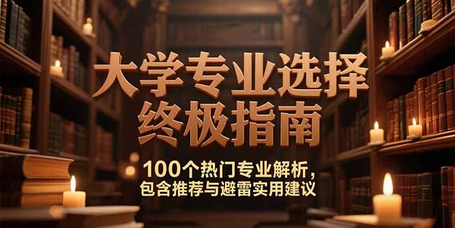 付费文：大学专业选择终极指南,100个热门专业解析,包含推荐与避雷实用建议-网创资源站