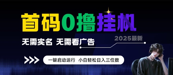 首码0撸全自动挂G项目，无需实名无需看广告，小白轻松日入3位数，多号短阵收益无上限【揭秘】-网创资源站