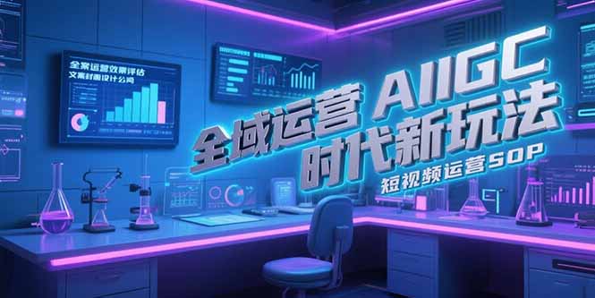 全域运营AIGC时代新玩法，文案封面设计公式，短视频运营SOP-网创资源站