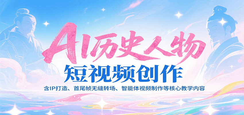 AI历史人物短视频创作，含IP打造、首尾帧无缝转场、智能体视频制作等核心教学内容-网创资源站