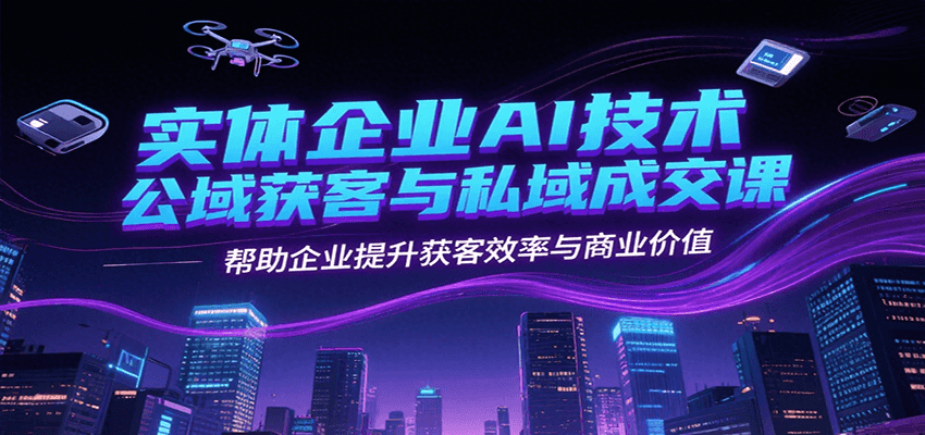 实体企业AI技术公域获客与私域成交课，帮助企业提升获客效率与商业价值-网创资源站