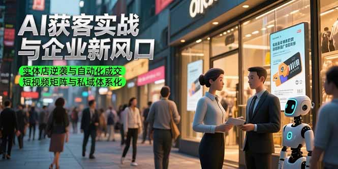 AI获客实战与企业新风口，实体店逆袭与自动化成交 短视频矩阵与私域体系化-网创资源站