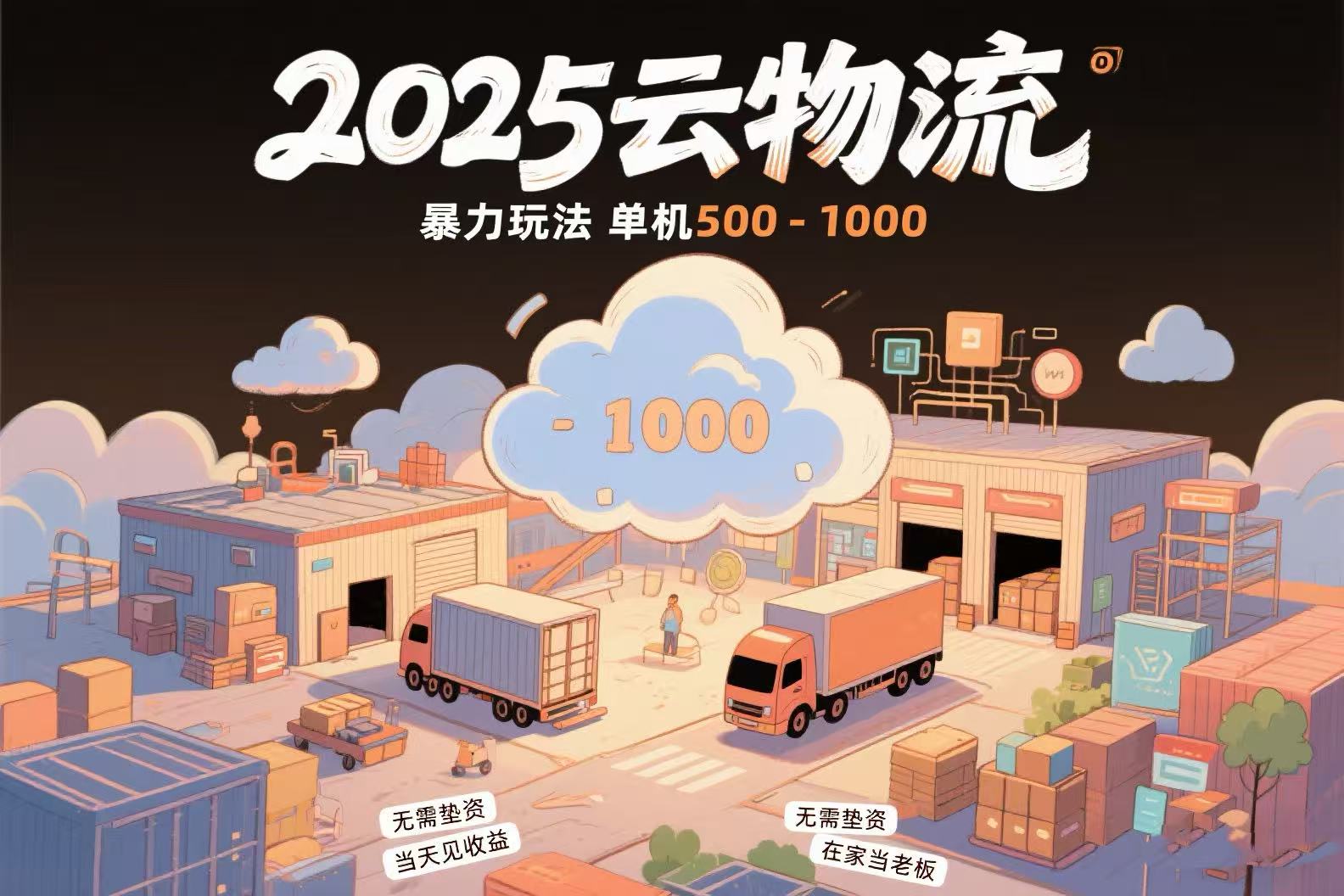 云物流赚差价，项目纯利润500~1000，无需垫资，当天到账。不需要有车，…-网创资源站