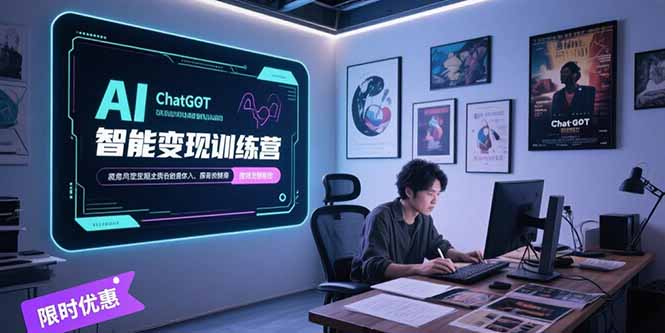 AI智能变现训练营，ChatGPT写作变现，电影解说制作，图文带货方法论-网创资源站