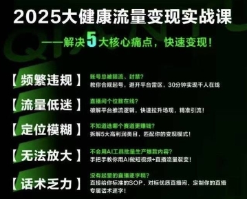 大健康流量全域新增长8.0，三月底线下课视频，大健康万亿蓝海，从类目突围到模式迭代-网创资源站