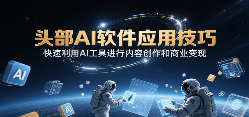 头部AI软件应用技巧，快速利用AI工具进行内容创作和商业变现-网创资源站