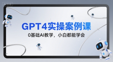 GPT4实操案例课，0基础AI教学，小白都能学会-网创资源站
